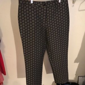 H&M silk blend embroidered ankle-length pants